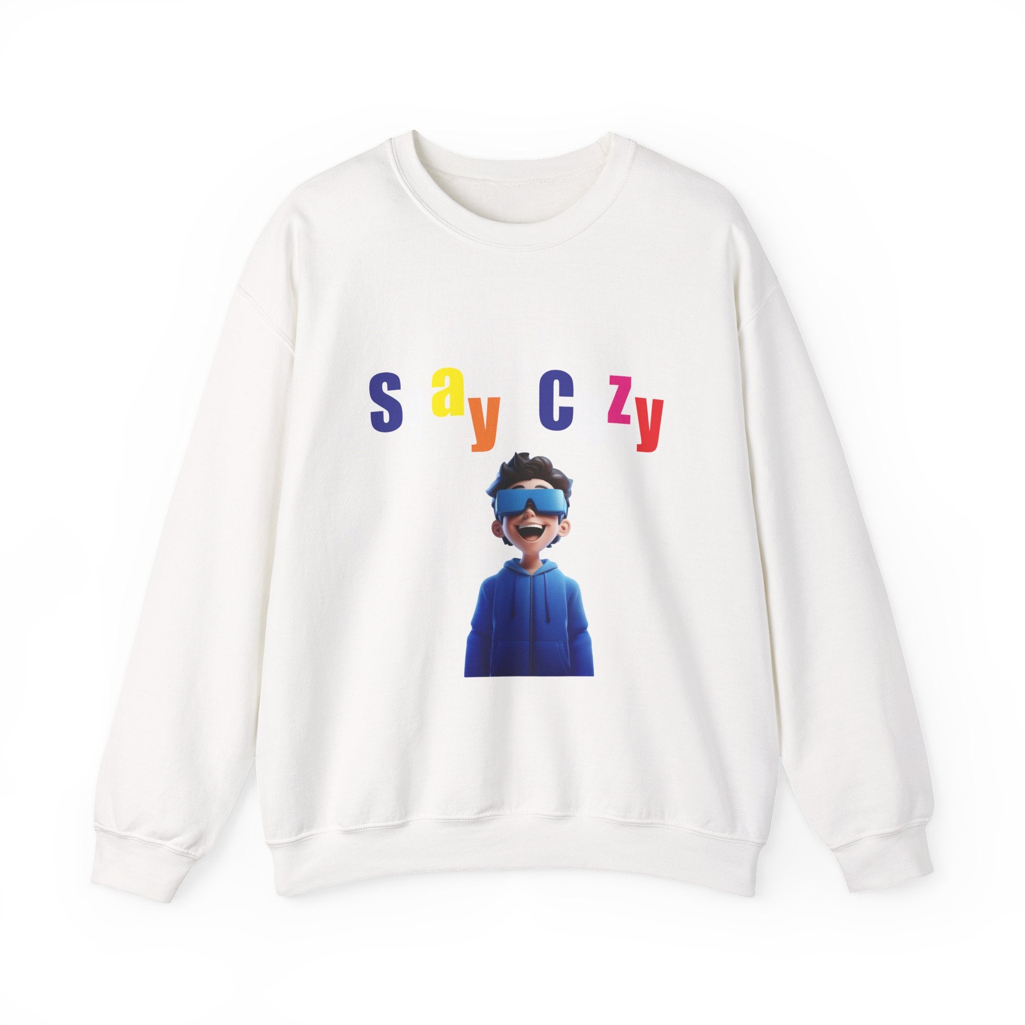 Unisex Crewneck Sweatshirt – Fun ‘Say CZY’ Design, Cozy Casual Wear, Perfect for Gift Giving, Everyday Style, Celebration Outfit