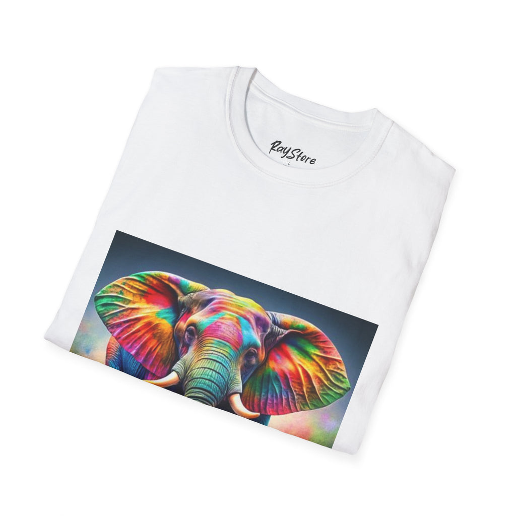 Colorful Elephant Graphic T-Shirt, Bohemian Shirt, Animal Lover Gift, Festival Wear, Eco-Friendly Tee