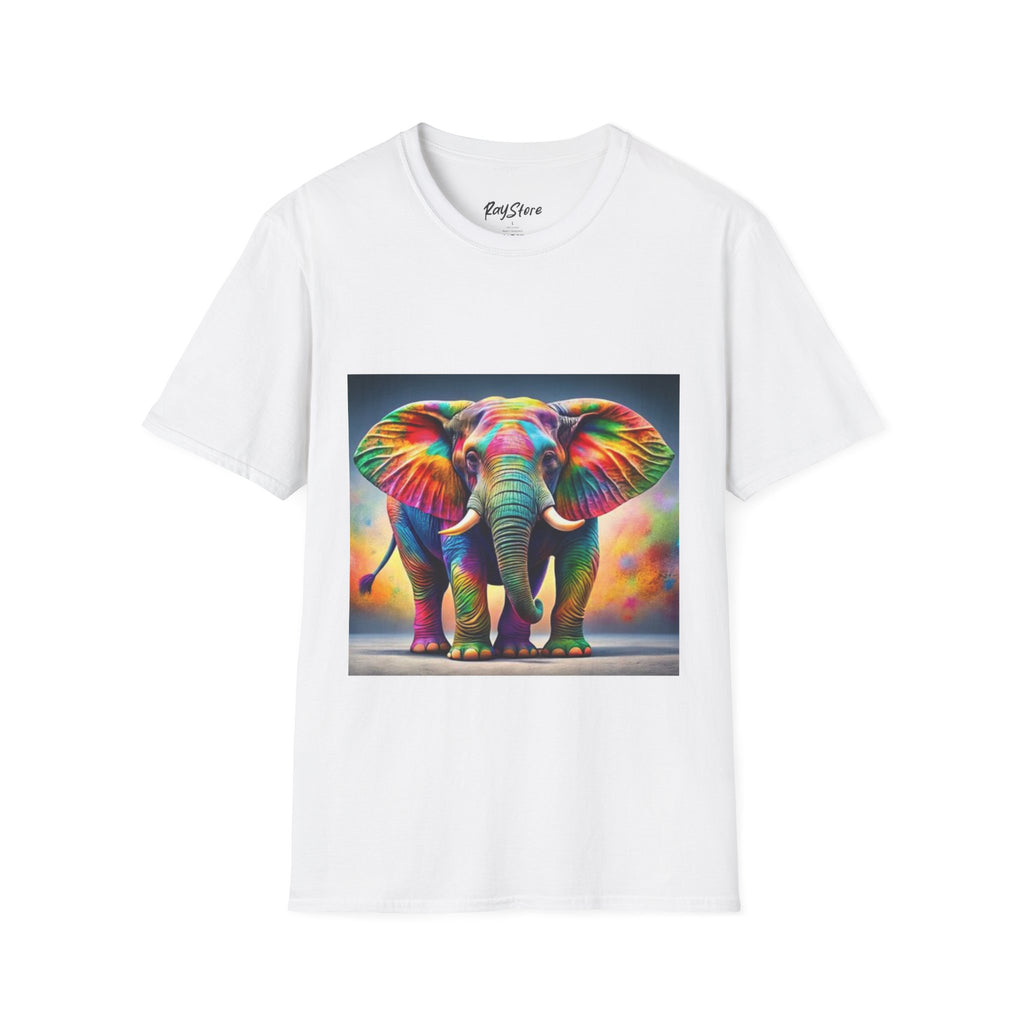 Colorful Elephant Graphic T-Shirt, Bohemian Shirt, Animal Lover Gift, Festival Wear, Eco-Friendly Tee