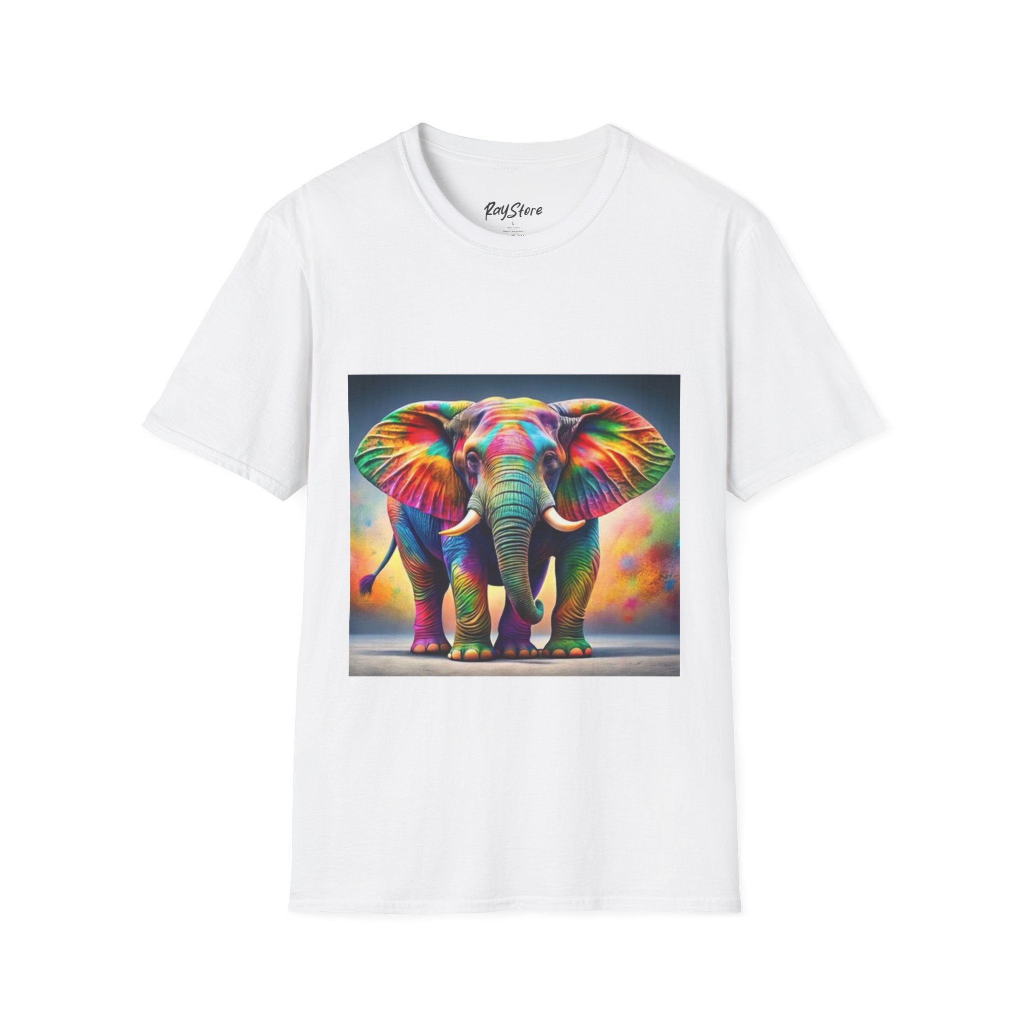 Colorful Elephant Graphic T-Shirt, Bohemian Shirt, Animal Lover Gift, Festival Wear, Eco-Friendly Tee