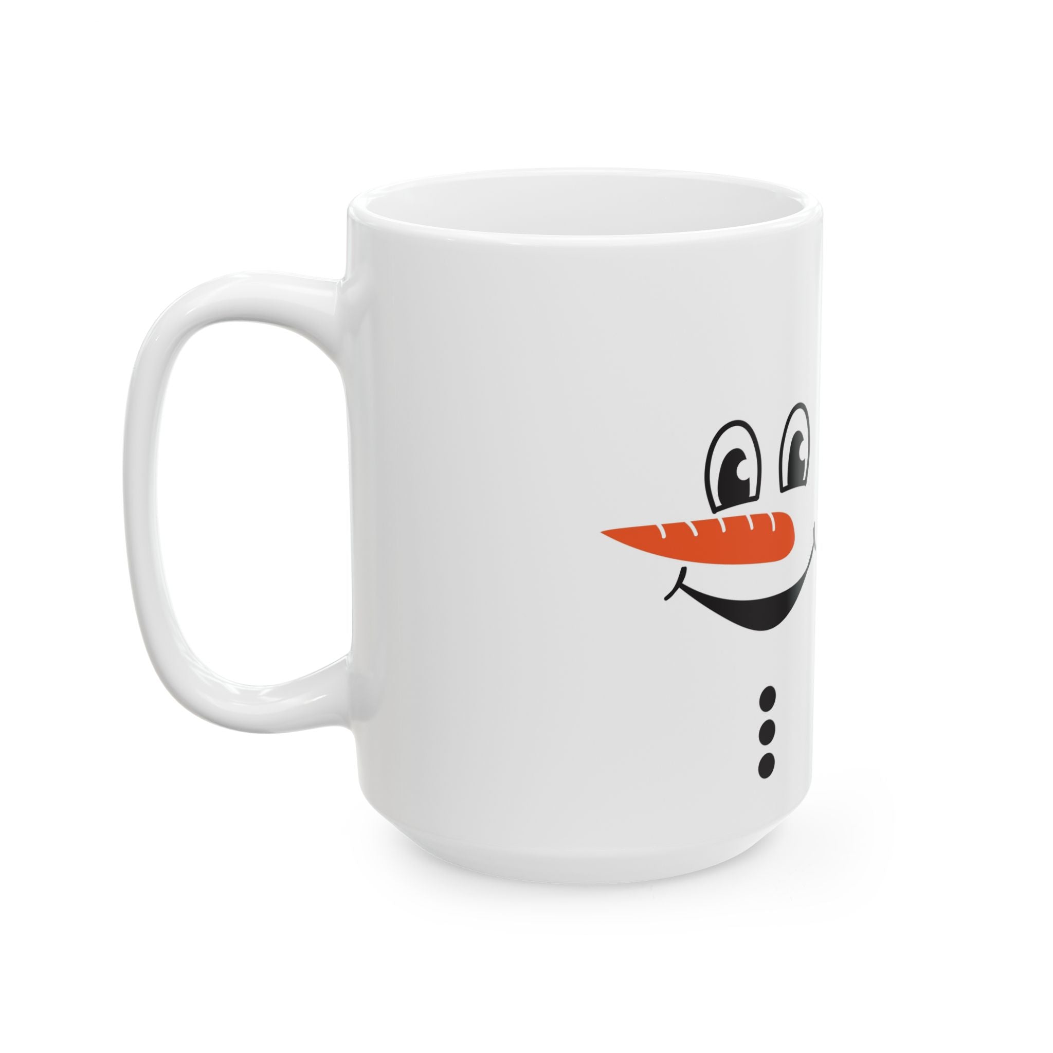 Snowman Ceramic Mug - Cute Holiday Coffee Cup for Winter, Christmas Gift, Hot Cocoa, Tea Lover, 11oz or 15oz